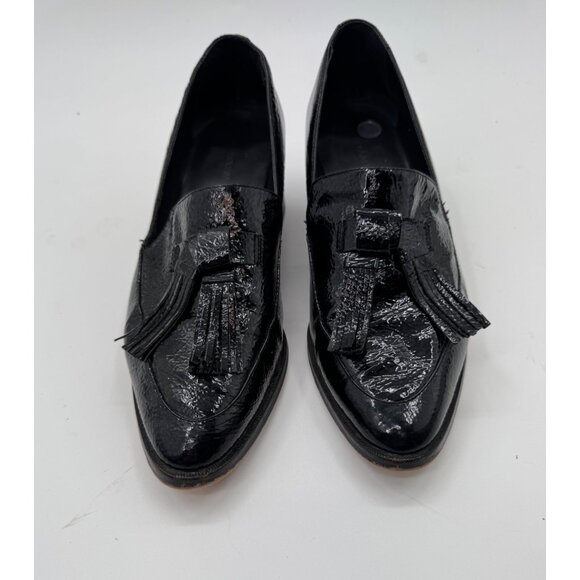 Rebecca Minkoff Edie Black Patent Leather Tassel Loafers Size 8M - Picture 2 of 12